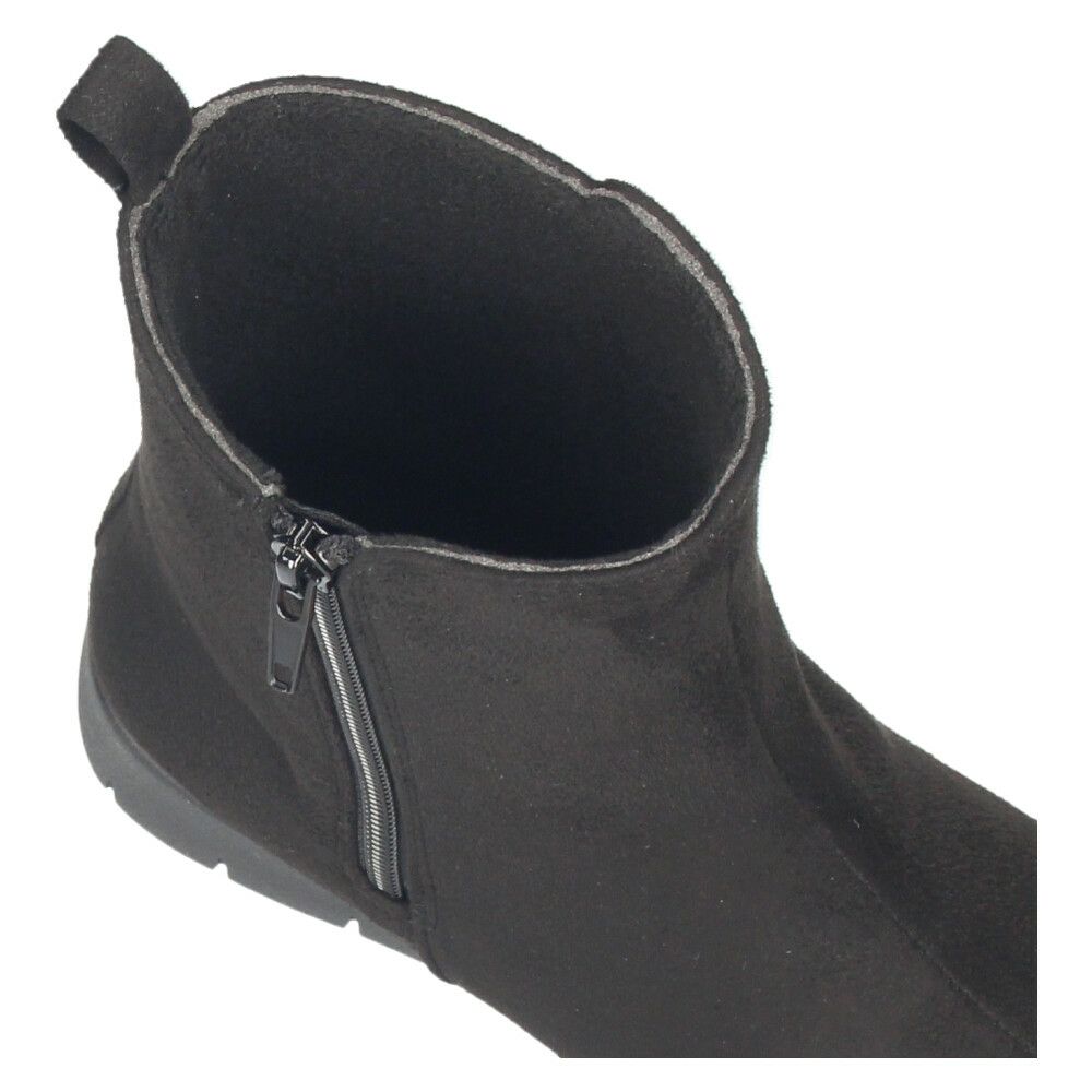 ショートブーツ レディース 暖かい 歩きやすい 柔らかい ブーツ 防水 幅広 3E ゆったり きれいめ 軽い 靴 黒 ブラック Parade パレード 52910