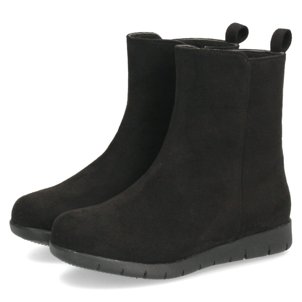 ショートブーツ レディース 暖かい 歩きやすい 柔らかい ブーツ 防水 幅広 3E ゆったり きれいめ 軽い 靴 黒 ブラック Parade パレード 52910