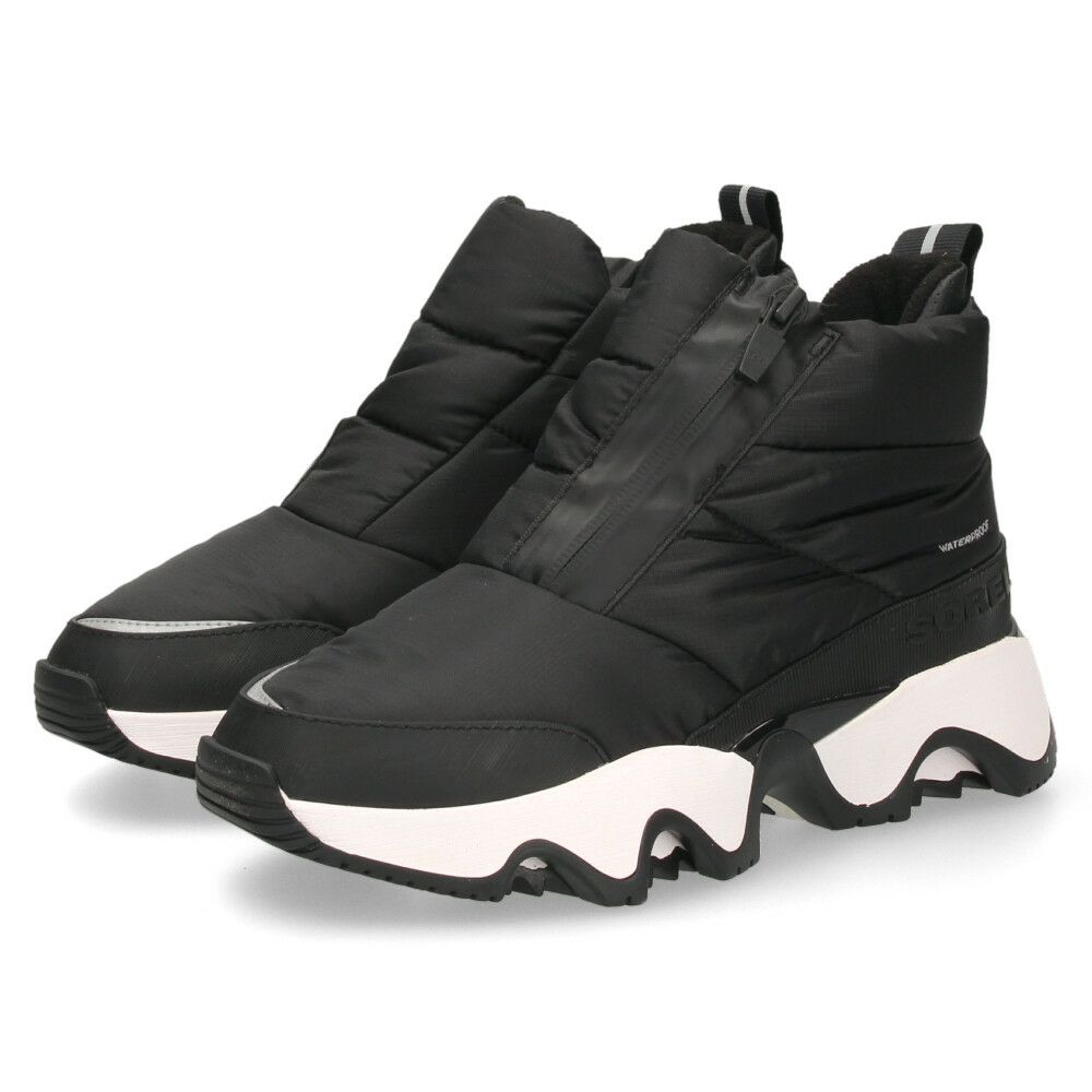 ソレル スノーブーツ レディース 防水 保温 防寒 サイドジップ キネティックインパクトパフィージップ ウォータープルーフ SOREL KINE P-ZIP WP NL5044 履きやすい 雪 冬 黒