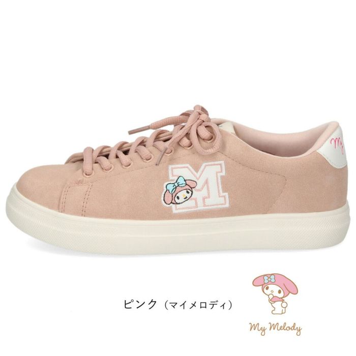 サンリオ スニーカー レディース 黒 軽量 ハローキティ マイメロディ シナモロール クロミ 通学 通勤 シューズ おしゃれ 靴 1502 サンリオキャラクターズ SANRIO CHARACTERS