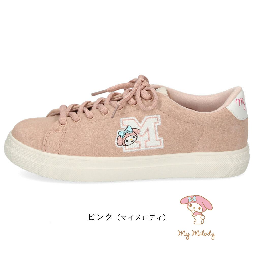 サンリオ スニーカー レディース 黒 軽量 ハローキティ マイメロディ シナモロール クロミ 通学 通勤 シューズ おしゃれ 靴 1502 サンリオキャラクターズ SANRIO CHARACTERS