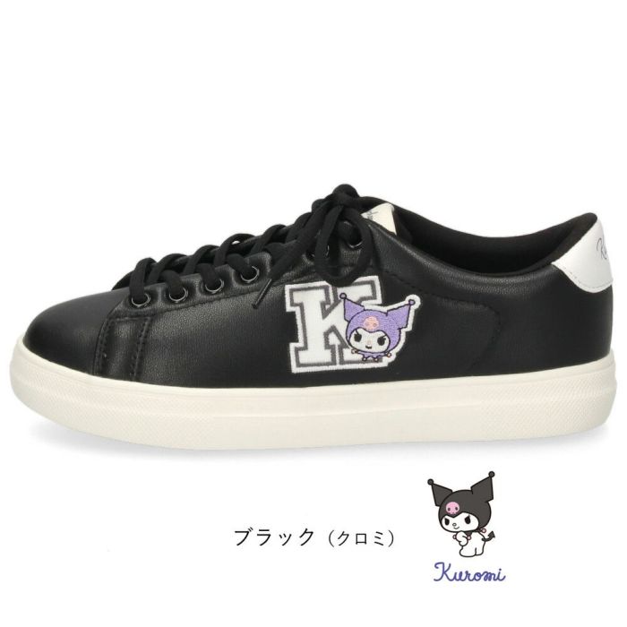 サンリオ スニーカー レディース 黒 軽量 ハローキティ マイメロディ シナモロール クロミ 通学 通勤 シューズ おしゃれ 靴 1502 サンリオキャラクターズ SANRIO CHARACTERS