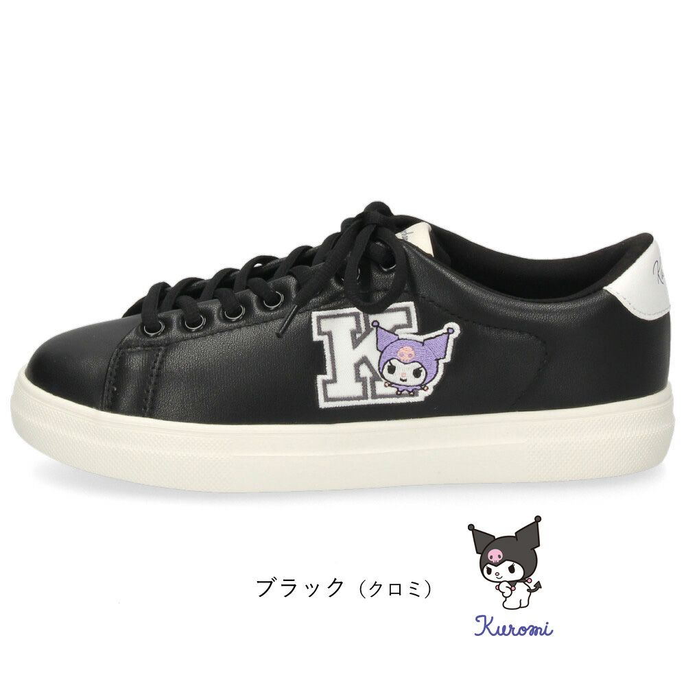 サンリオ スニーカー レディース 黒 軽量 ハローキティ マイメロディ シナモロール クロミ 通学 通勤 シューズ おしゃれ 靴 1502 サンリオキャラクターズ SANRIO CHARACTERS