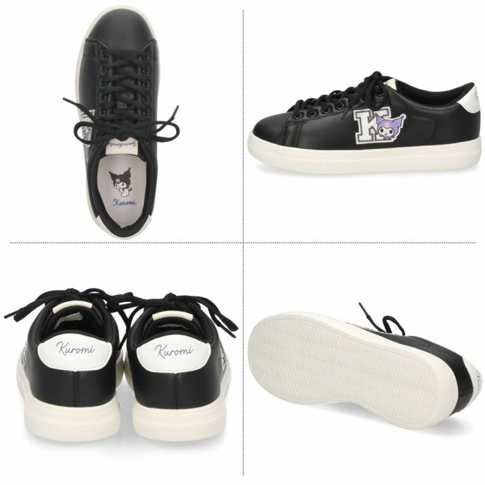 サンリオ スニーカー レディース 黒 軽量 ハローキティ マイメロディ シナモロール クロミ 通学 通勤 シューズ おしゃれ 靴 1502 サンリオキャラクターズ SANRIO CHARACTERS