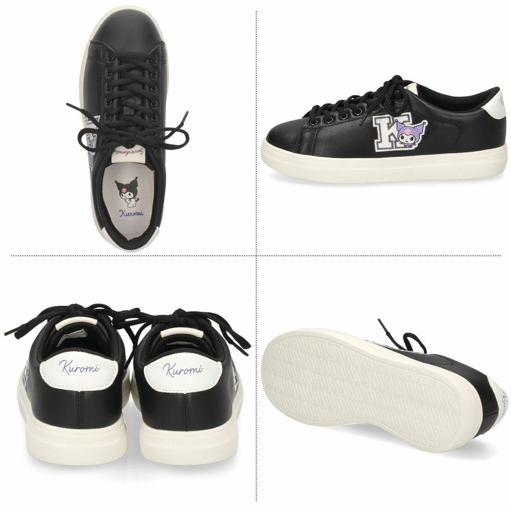 サンリオ スニーカー レディース 黒 軽量 ハローキティ マイメロディ シナモロール クロミ 通学 通勤 シューズ おしゃれ 靴 1502 サンリオキャラクターズ SANRIO CHARACTERS