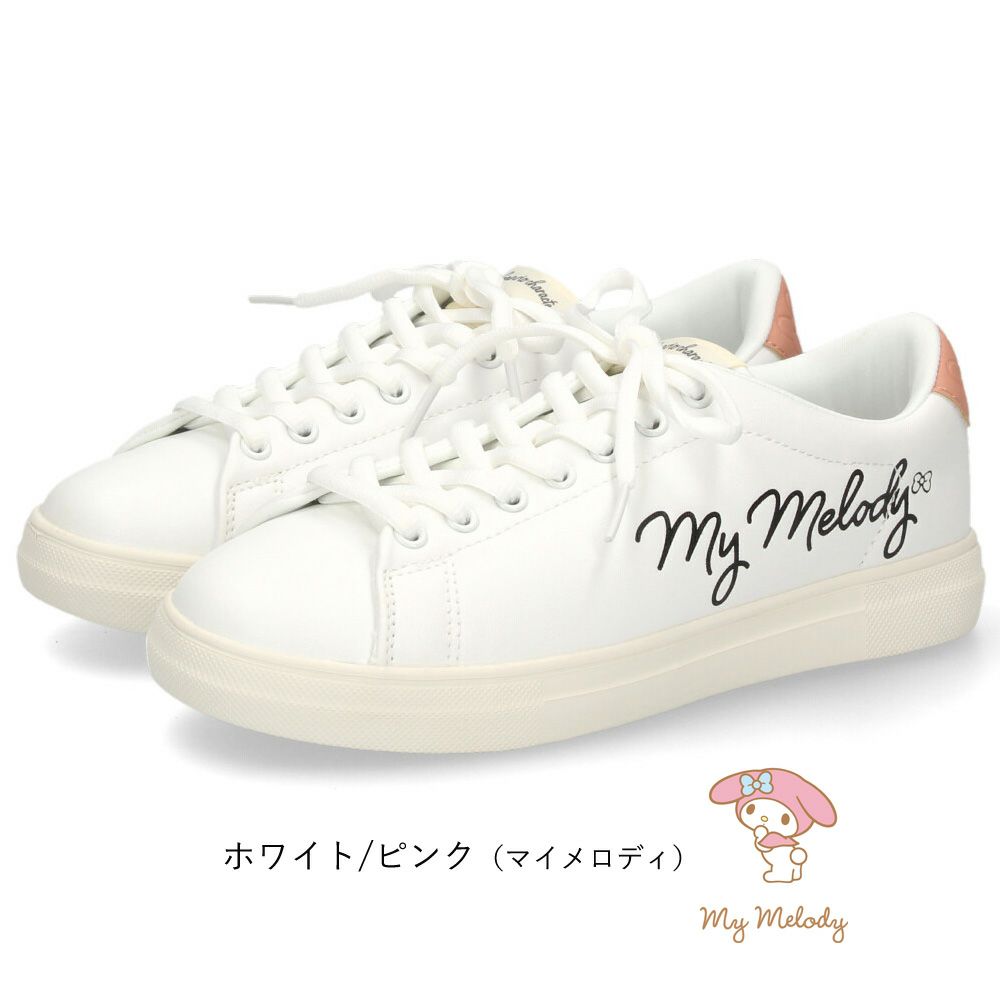サンリオ スニーカー レディース 黒 白 軽量 ハローキティ マイメロディ シナモロール クロミ 通勤 通学 シューズ おしゃれ 靴 1501 サンリオキャラクターズ SANRIO CHARACTERS