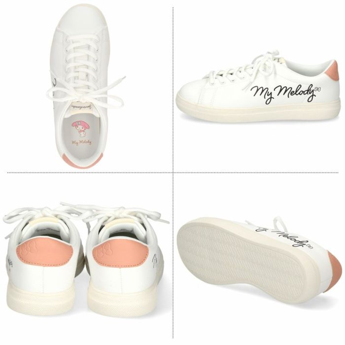 サンリオ スニーカー レディース 黒 白 軽量 ハローキティ マイメロディ シナモロール クロミ 通勤 通学 シューズ おしゃれ 靴 1501 サンリオキャラクターズ SANRIO CHARACTERS