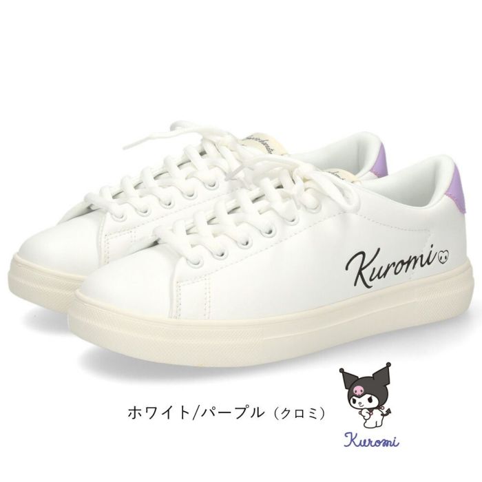 サンリオ スニーカー レディース 黒 白 軽量 ハローキティ マイメロディ シナモロール クロミ 通勤 通学 シューズ おしゃれ 靴 1501 サンリオキャラクターズ SANRIO CHARACTERS