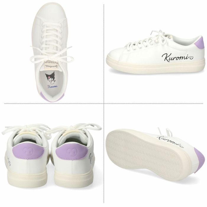 サンリオ スニーカー レディース 黒 白 軽量 ハローキティ マイメロディ シナモロール クロミ 通勤 通学 シューズ おしゃれ 靴 1501 サンリオキャラクターズ SANRIO CHARACTERS