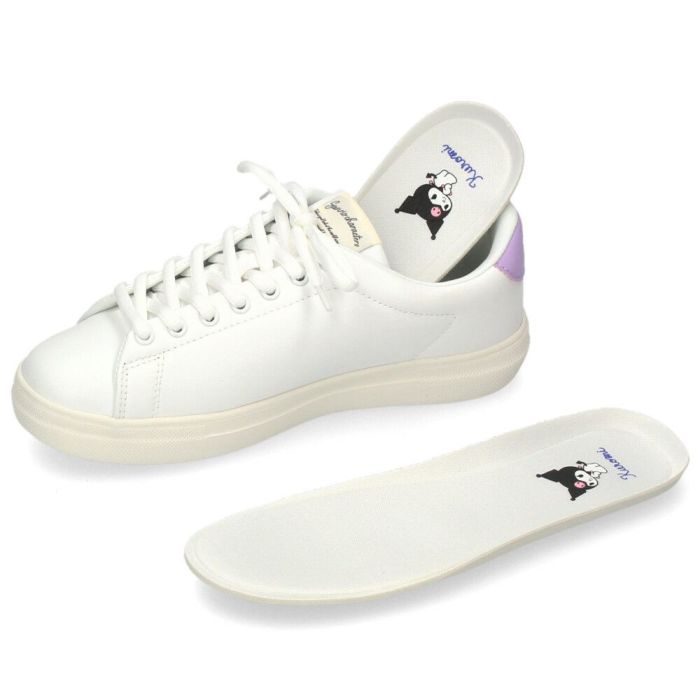 サンリオ スニーカー レディース 黒 白 軽量 ハローキティ マイメロディ シナモロール クロミ 通勤 通学 シューズ おしゃれ 靴 1501 サンリオキャラクターズ SANRIO CHARACTERS