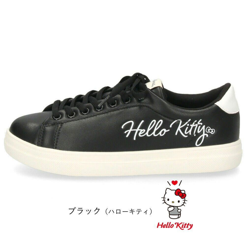 サンリオ スニーカー レディース 黒 白 軽量 ハローキティ マイメロディ シナモロール クロミ 通勤 通学 シューズ おしゃれ 靴 1501 サンリオキャラクターズ SANRIO CHARACTERS