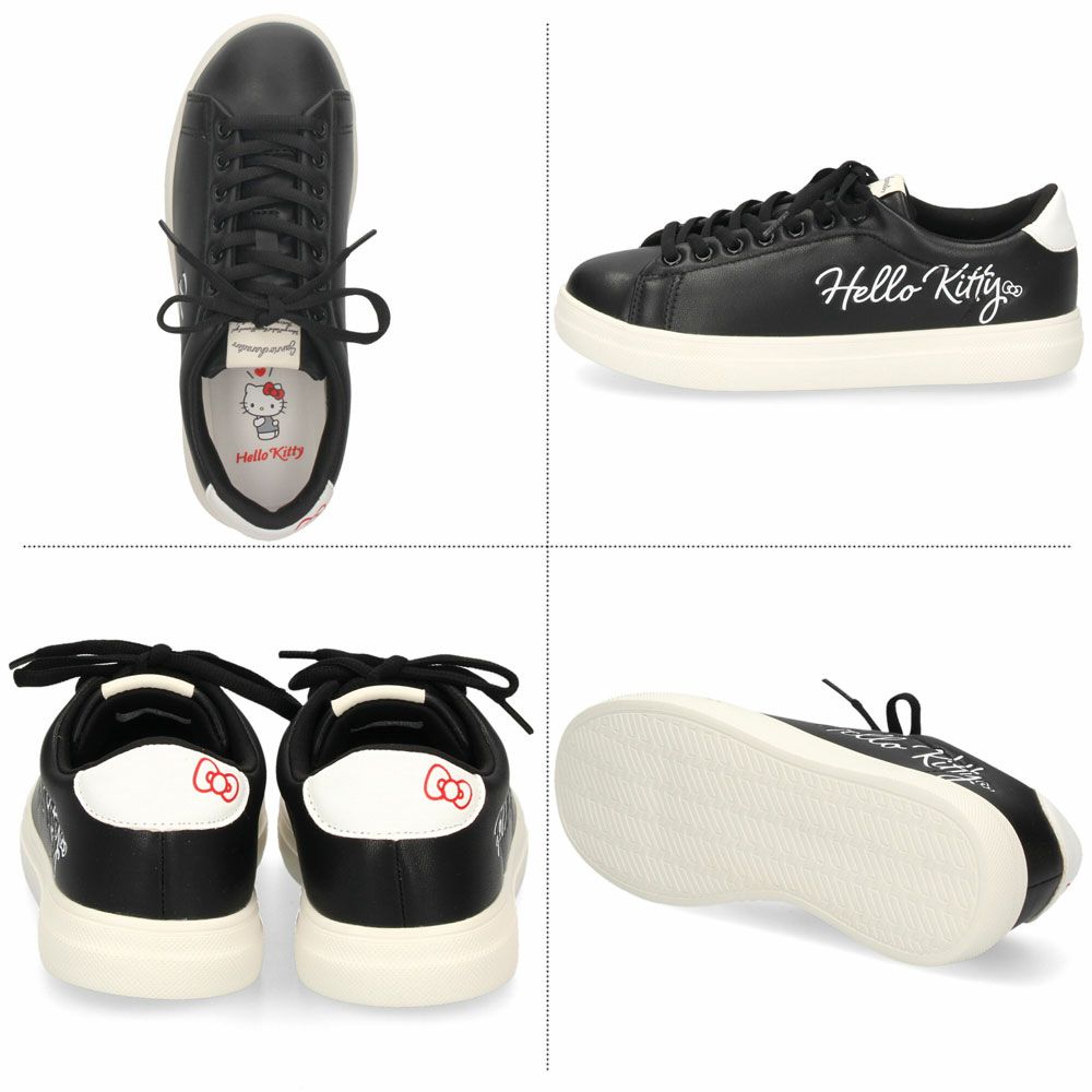 サンリオ スニーカー レディース 黒 白 軽量 ハローキティ マイメロディ シナモロール クロミ 通勤 通学 シューズ おしゃれ 靴 1501 サンリオキャラクターズ SANRIO CHARACTERS
