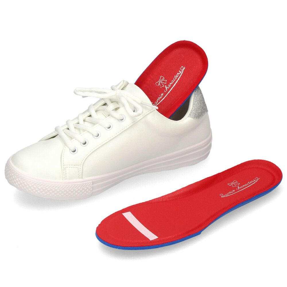 サンリオ スニーカー レディース 黒 白 軽量 ハローキティ マイメロディ シナモロール クロミ 通勤 通学 シューズ おしゃれ 靴 1504 サンリオキャラクターズ SANRIO CHARACTERS