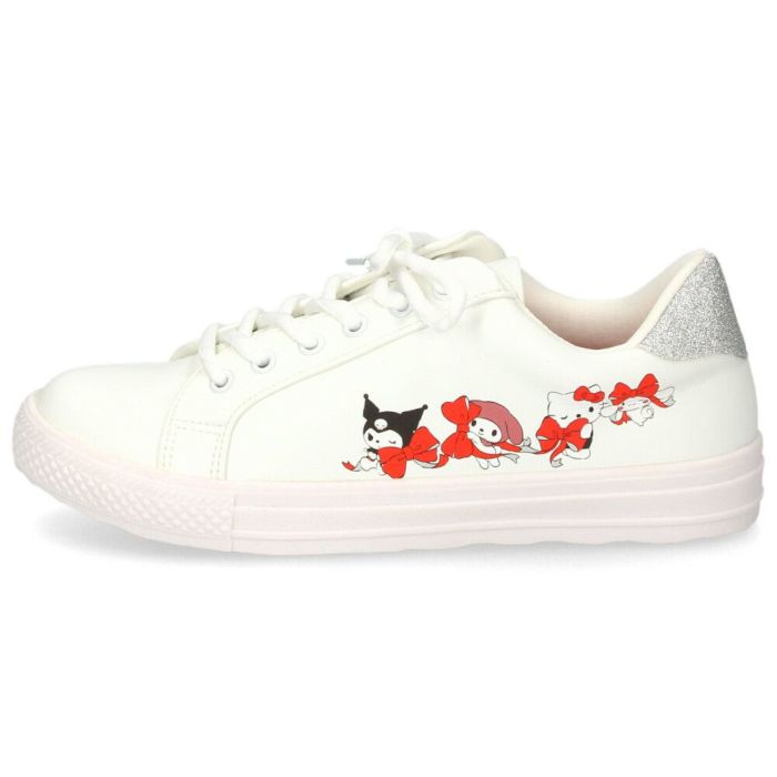 サンリオ スニーカー レディース 黒 白 軽量 ハローキティ マイメロディ シナモロール クロミ 通勤 通学 シューズ おしゃれ 靴 1504 サンリオキャラクターズ SANRIO CHARACTERS