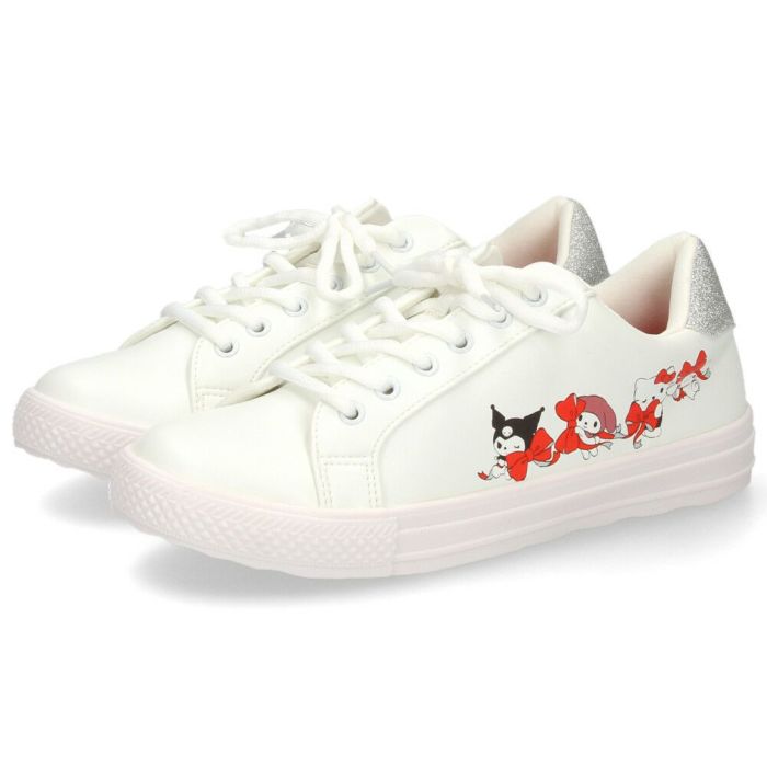 サンリオ スニーカー レディース 黒 白 軽量 ハローキティ マイメロディ シナモロール クロミ 通勤 通学 シューズ おしゃれ 靴 1504 サンリオキャラクターズ SANRIO CHARACTERS