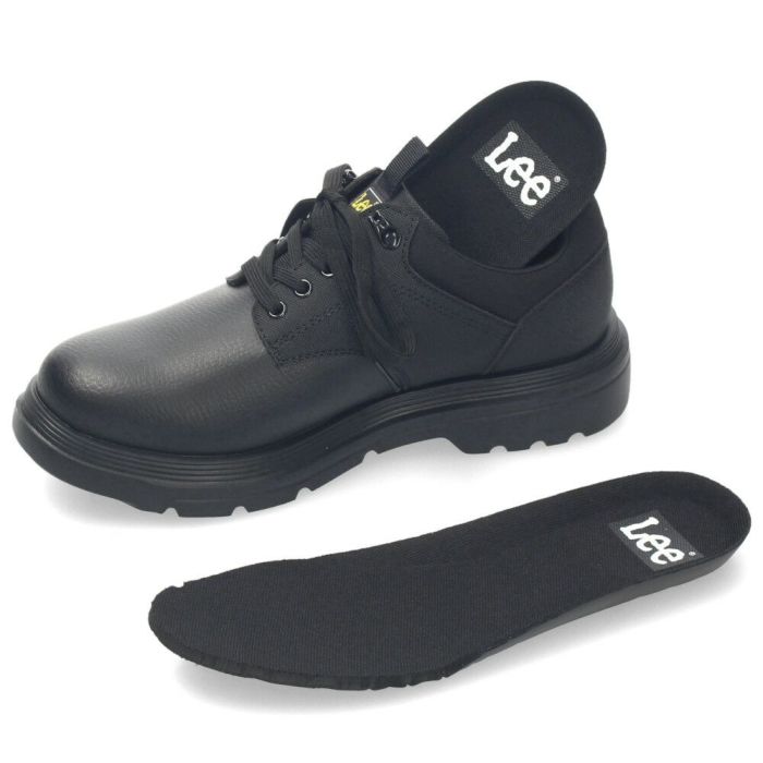 Lee メンズ カジュアルシューズ ビジネス ブラック 黒 スエード リー 靴  シンプル プレーントゥ デイリー ウォーキング 旅行 通勤 軽量 歩きやすい E86215 E86216 