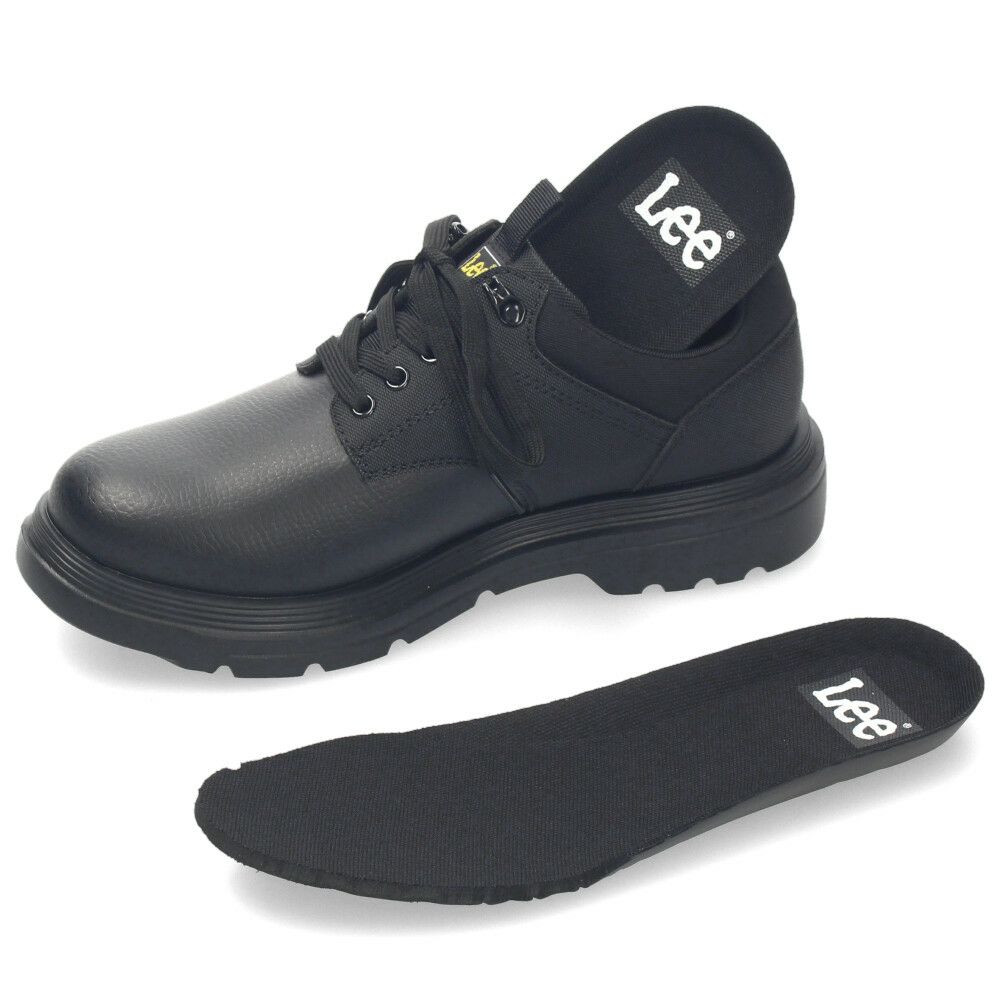 Lee メンズ カジュアルシューズ ビジネス ブラック 黒 スエード リー 靴  シンプル プレーントゥ デイリー ウォーキング 旅行 通勤 軽量 歩きやすい E86215 E86216 