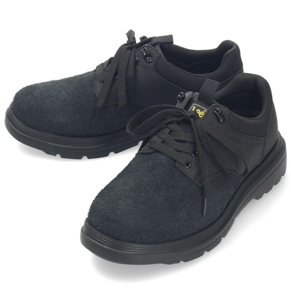 Lee メンズ カジュアルシューズ ビジネス ブラック 黒 スエード リー 靴  シンプル プレーントゥ デイリー ウォーキング 旅行 通勤 軽量 歩きやすい E86215 E86216 