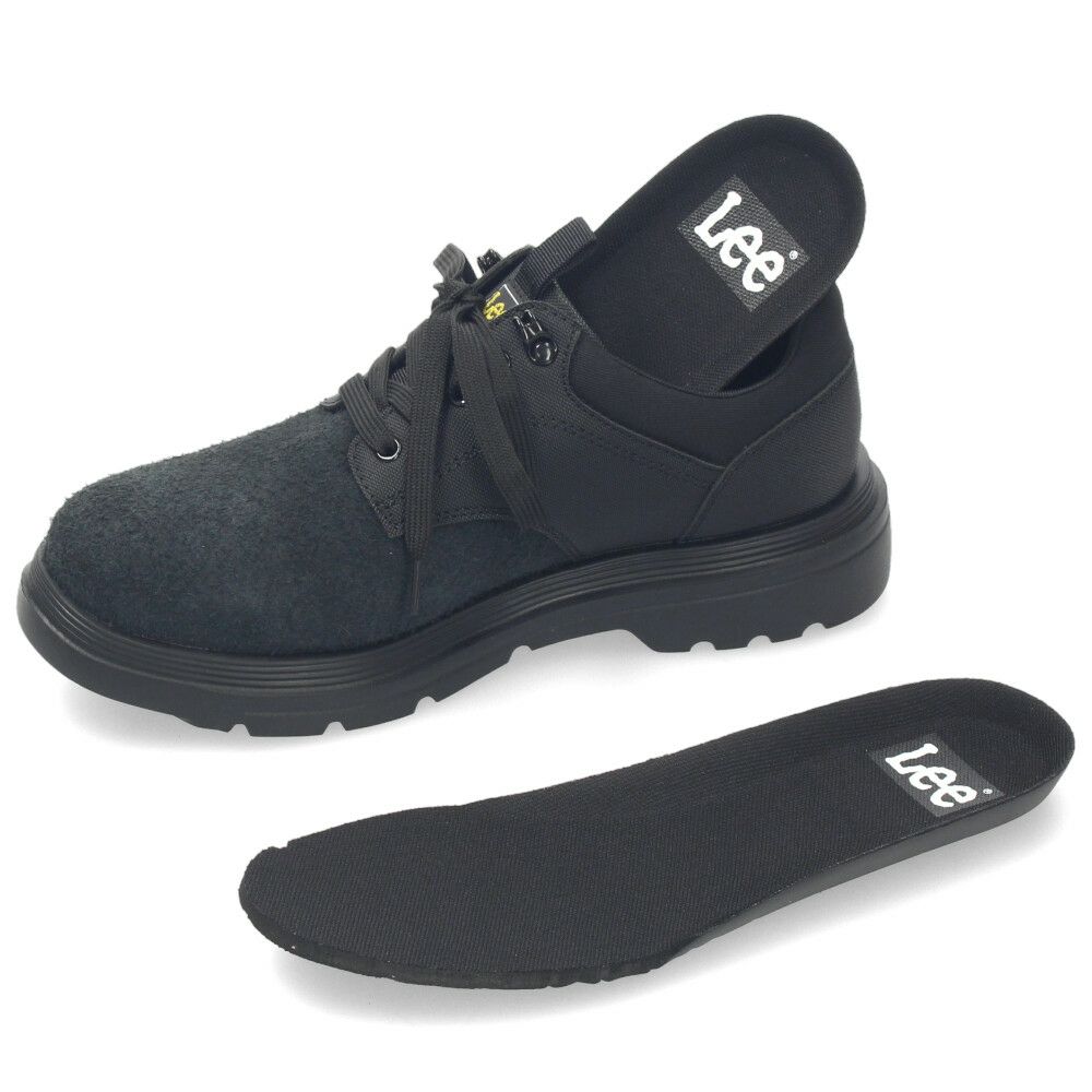 Lee メンズ カジュアルシューズ ビジネス ブラック 黒 スエード リー 靴  シンプル プレーントゥ デイリー ウォーキング 旅行 通勤 軽量 歩きやすい E86215 E86216 