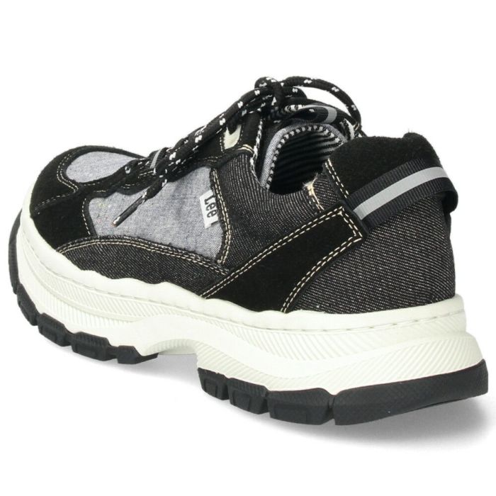 Lee スニーカー メンズ 靴 黒 ブラック 厚底 本革 レザー デニム 紐 歩きやすい カジュアル リー E86212