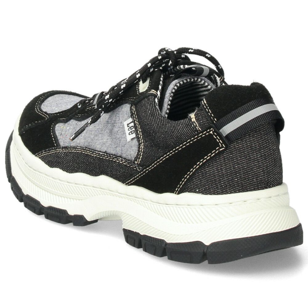 Lee スニーカー メンズ 靴 黒 ブラック 厚底 本革 レザー デニム 紐 歩きやすい カジュアル リー E86212