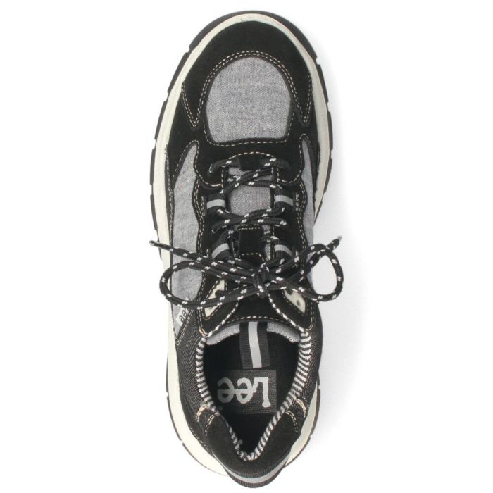 Lee スニーカー メンズ 靴 黒 ブラック 厚底 本革 レザー デニム 紐 歩きやすい カジュアル リー E86212