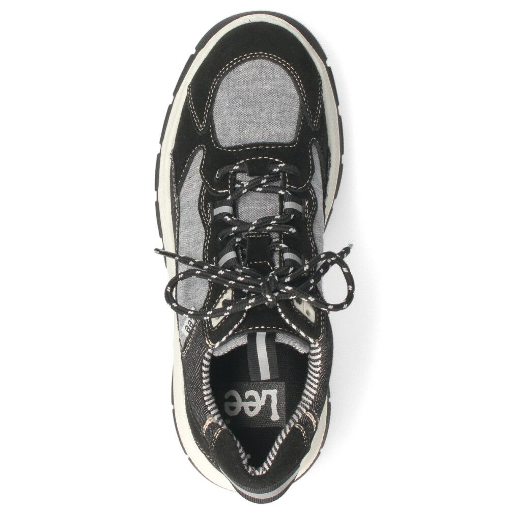 Lee スニーカー メンズ 靴 黒 ブラック 厚底 本革 レザー デニム 紐 歩きやすい カジュアル リー E86212