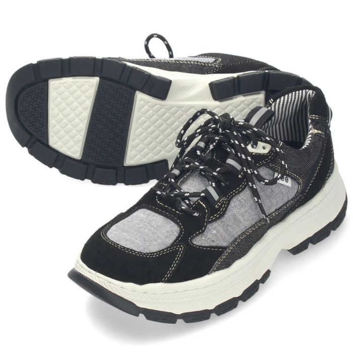 Lee スニーカー メンズ 靴 黒 ブラック 厚底 本革 レザー デニム 紐 歩きやすい カジュアル リー E86212