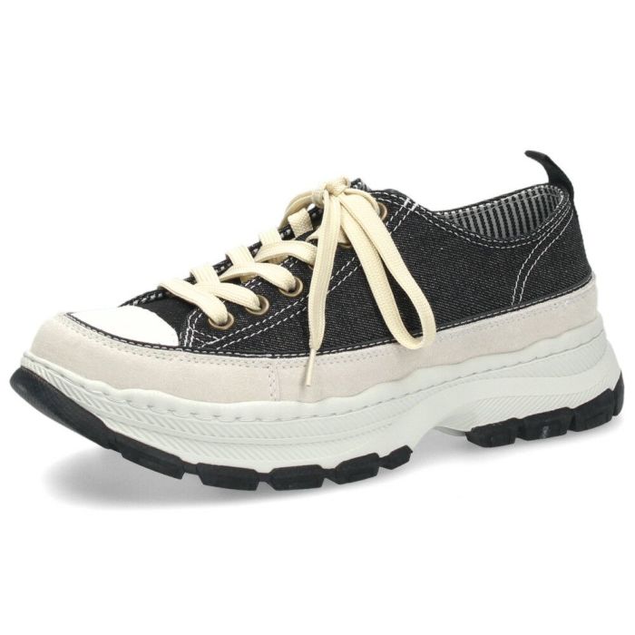 Lee スニーカー メンズ デニム 大人 厚底 カジュアル ボリュームソール 靴 紐靴 スエード カジュアルシューズ 黒 ブラック ネイビー リー E86217