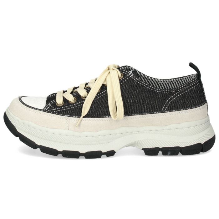 Lee スニーカー メンズ デニム 大人 厚底 カジュアル ボリュームソール 靴 紐靴 スエード カジュアルシューズ 黒 ブラック ネイビー リー E86217