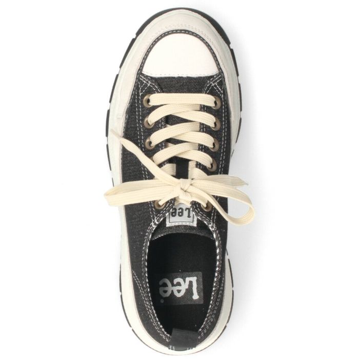 Lee スニーカー メンズ デニム 大人 厚底 カジュアル ボリュームソール 靴 紐靴 スエード カジュアルシューズ 黒 ブラック ネイビー リー E86217