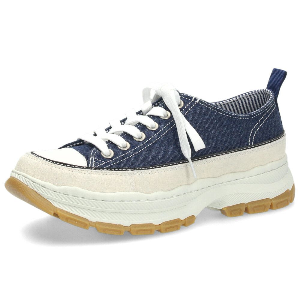 Lee スニーカー メンズ デニム 大人 厚底 カジュアル ボリュームソール 靴 紐靴 スエード カジュアルシューズ 黒 ブラック ネイビー リー E86217