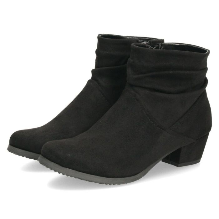 レディース ブーツ ショートブーツ 靴 防水 あったかい 吸湿発熱 ボア 防滑 サイドジッパー スエード 冬 黒 MUSE WINK 13171 ミューズウィンク