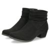レディース ブーツ ショートブーツ 靴 防水 あったかい 吸湿発熱 ボア 防滑 サイドジッパー スエード 冬 黒 MUSE WINK 13171 ミューズウィンク