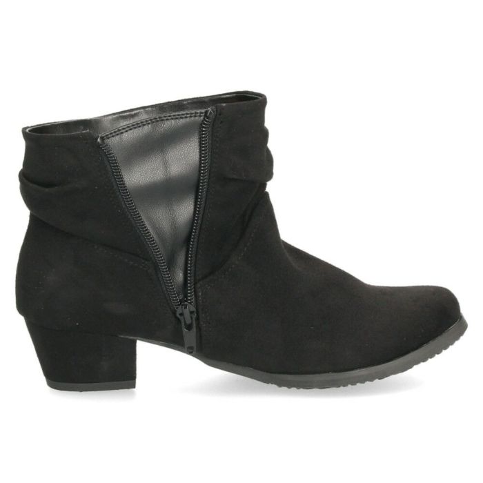 レディース ブーツ ショートブーツ 靴 防水 あったかい 吸湿発熱 ボア 防滑 サイドジッパー スエード 冬 黒 MUSE WINK 13171 ミューズウィンク