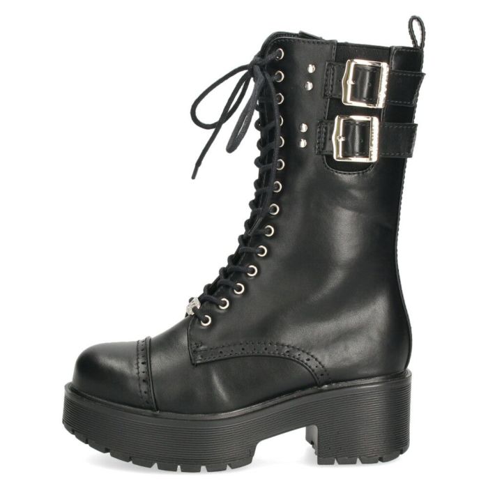 ヨースケ ブーツ 厚底レースアップブーツ 靴 レディース  YOSUKE 6310028 レースアップ サイドファスナー 防滑ソール 幅広 3E ブラック 黒