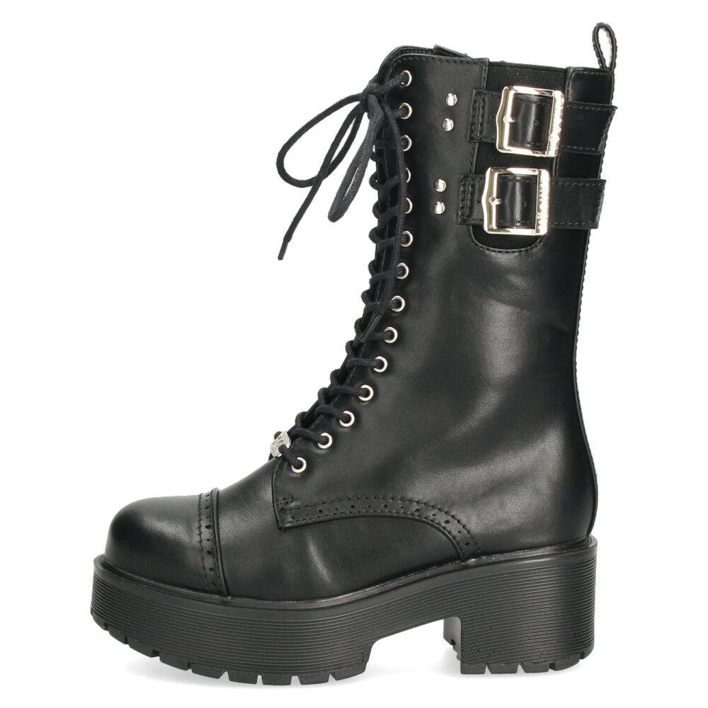 ヨースケ ブーツ 厚底レースアップブーツ 靴 レディース  YOSUKE 6310028 レースアップ サイドファスナー 防滑ソール 幅広 3E ブラック 黒