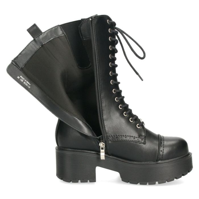 ヨースケ ブーツ 厚底レースアップブーツ 靴 レディース  YOSUKE 6310028 レースアップ サイドファスナー 防滑ソール 幅広 3E ブラック 黒