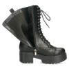 ヨースケ ブーツ 厚底レースアップブーツ 靴 レディース  YOSUKE 6310028 レースアップ サイドファスナー 防滑ソール 幅広 3E ブラック 黒