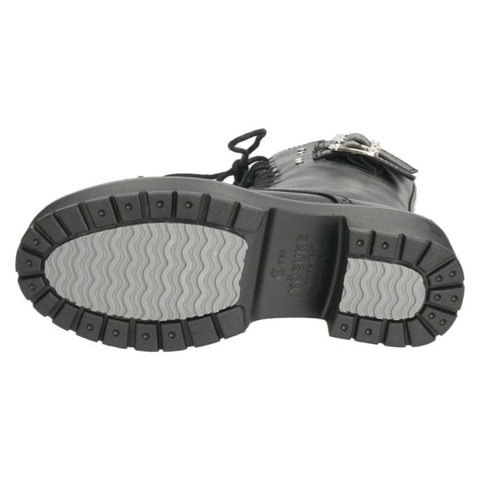 ヨースケ ブーツ 厚底レースアップブーツ 靴 レディース  YOSUKE 6310028 レースアップ サイドファスナー 防滑ソール 幅広 3E ブラック 黒