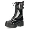 ヨースケ ブーツ 厚底レースアップブーツ 靴 レディース  YOSUKE 6310028 レースアップ サイドファスナー 防滑ソール 幅広 3E ブラック 黒
