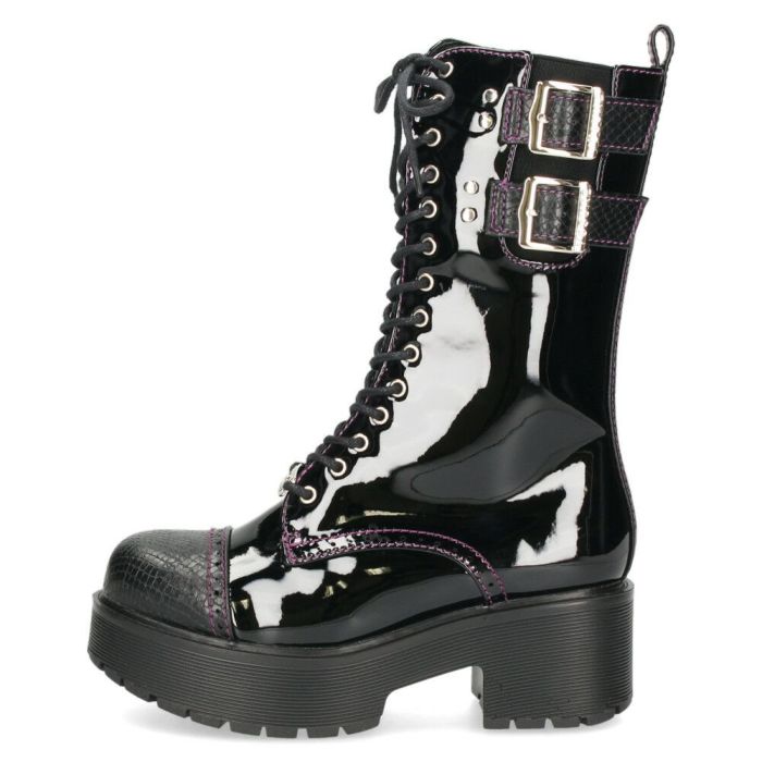 ヨースケ ブーツ 厚底レースアップブーツ 靴 レディース  YOSUKE 6310028 レースアップ サイドファスナー 防滑ソール 幅広 3E ブラック 黒