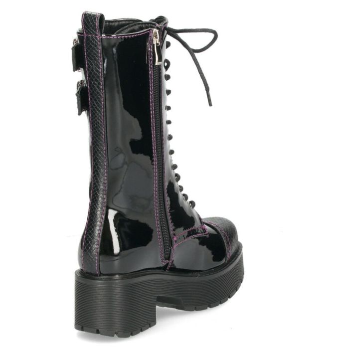 ヨースケ ブーツ 厚底レースアップブーツ 靴 レディース  YOSUKE 6310028 レースアップ サイドファスナー 防滑ソール 幅広 3E ブラック 黒