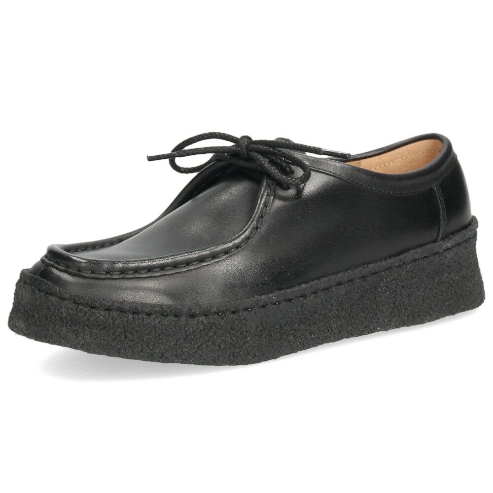 SAYA サヤ レディース チロリアンシューズ 本革 レザー スエード 厚底 クレープソール カジュアル レースアップ ブラック 黒 グレージュ 51277