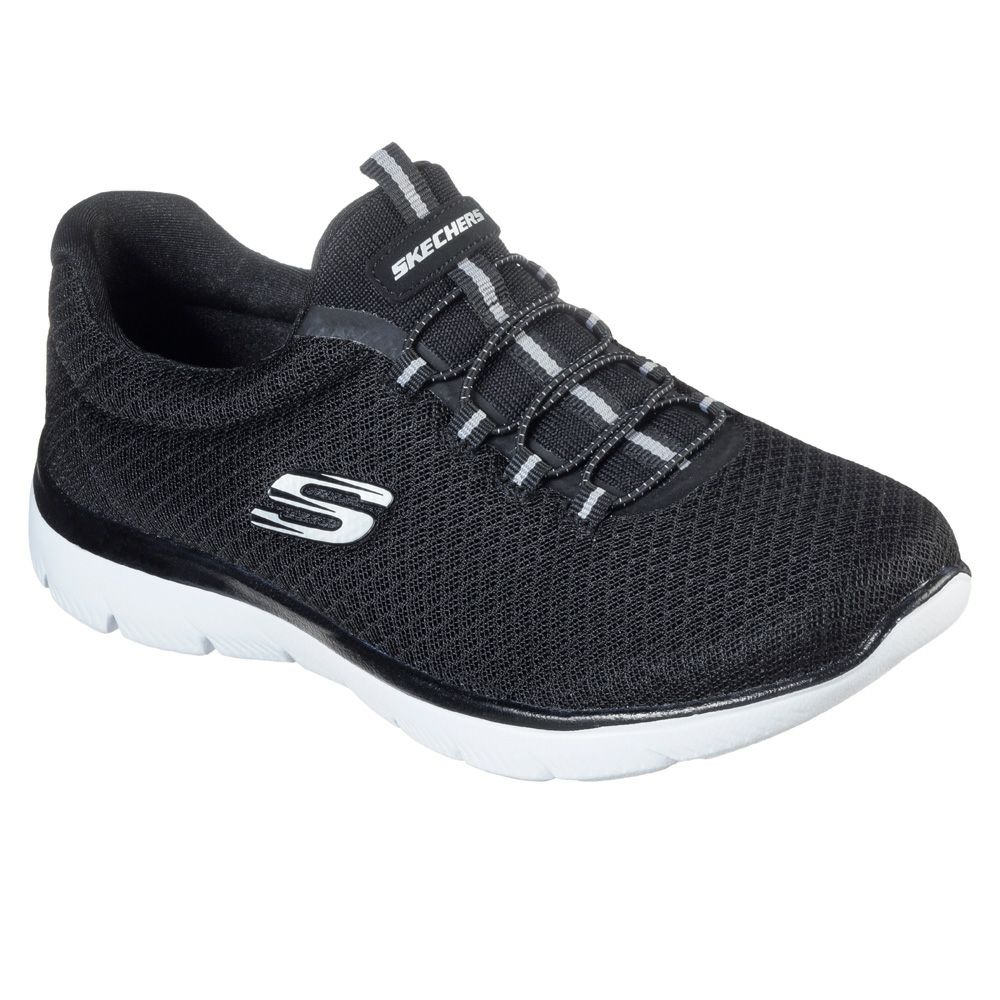 スケッチャーズ レディース スリッポン スニーカー 靴 サミッツ SKECHERS Summits 12980 軽量 ノーマル幅 ひもゴム メモリーフォームインソール