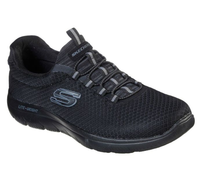 スケッチャーズ メンズ サミッツ スニーカー スリッポン 黒 ブラック ネイビー ノーマル幅 靴 ゴム紐 SKECHERS SUMMITS 52811 