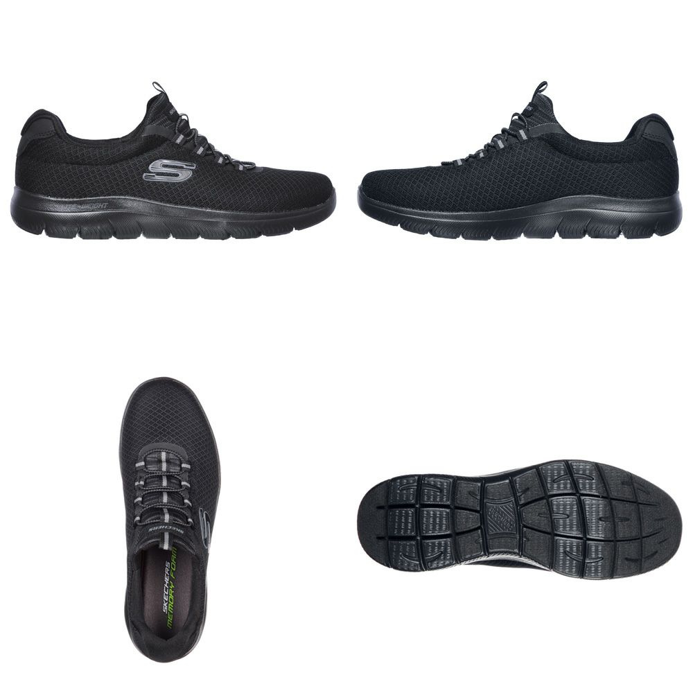 スケッチャーズ メンズ サミッツ スニーカー スリッポン 黒 ブラック ネイビー ノーマル幅 靴 ゴム紐 SKECHERS SUMMITS 52811 