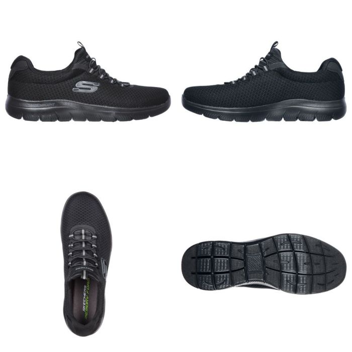 スケッチャーズ メンズ サミッツ スニーカー スリッポン 黒 ブラック ネイビー ノーマル幅 靴 ゴム紐 SKECHERS SUMMITS 52811 