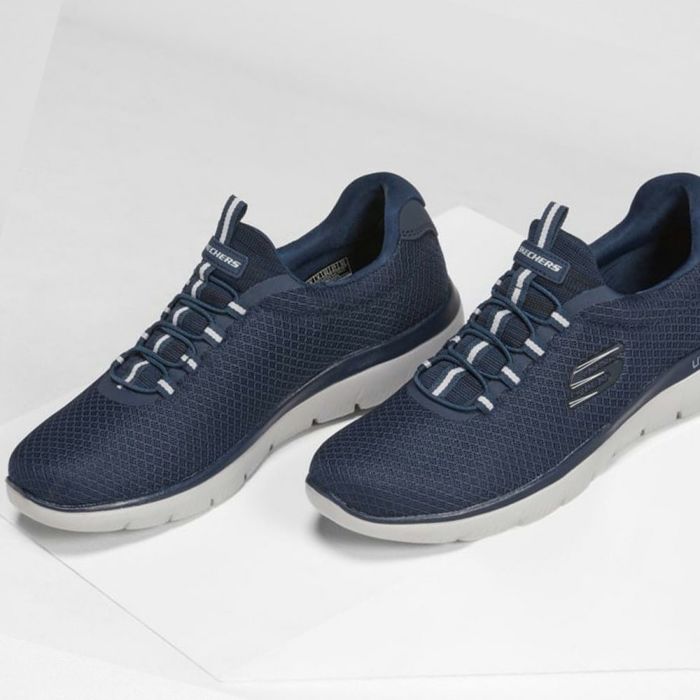 スケッチャーズ メンズ サミッツ スニーカー スリッポン 黒 ブラック ネイビー ノーマル幅 靴 ゴム紐 SKECHERS SUMMITS 52811 