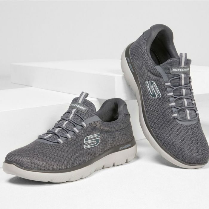 スケッチャーズ メンズ サミッツ スニーカー スリッポン 黒 ブラック ネイビー ノーマル幅 靴 ゴム紐 SKECHERS SUMMITS 52811 